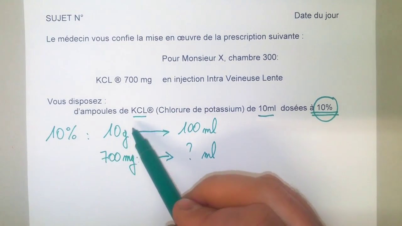 Calcul PM Medicament dosé à 10%
