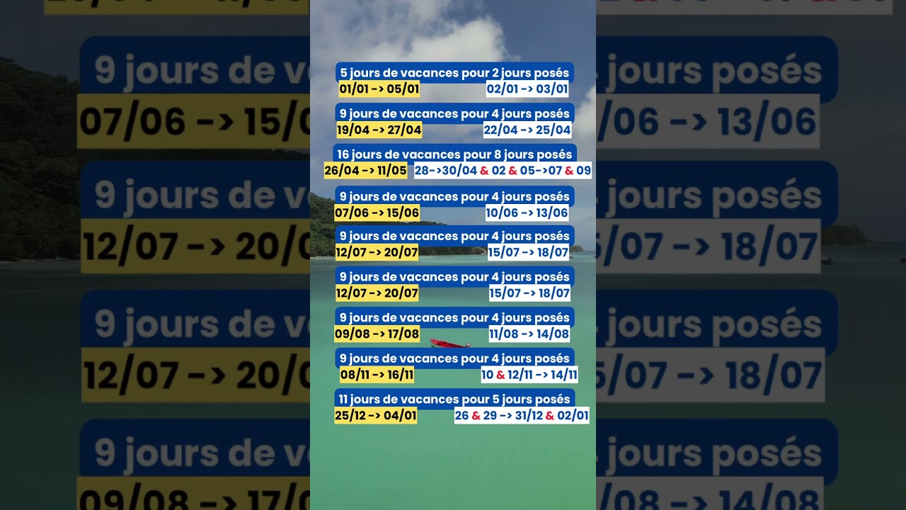 Optimises les jours fériés de 2025