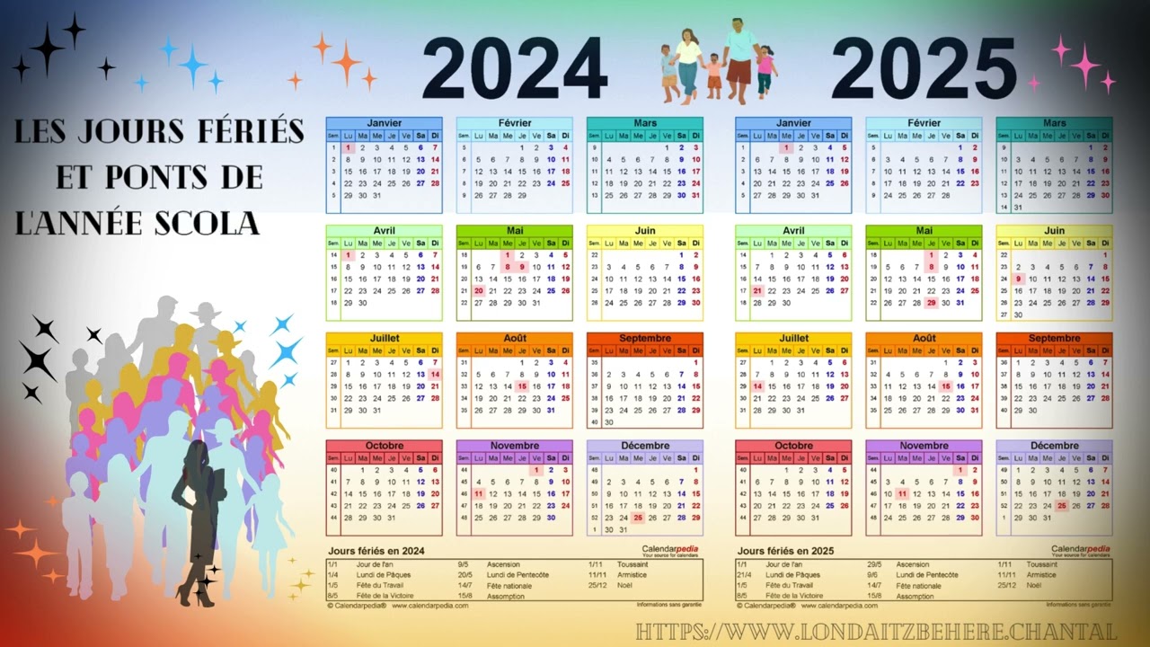 🗓"L'année scolaire 2024/2025"🗓Plusieurs jours fériés, et opportunités de faire des ponts 😉