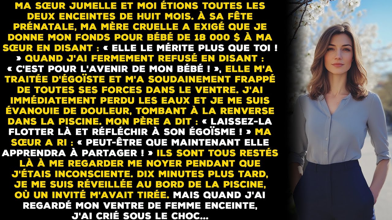 Ma sœur jumelle et moi étions toutes les deux enceintes de huit mois. Lors de sa baby shower, ma...