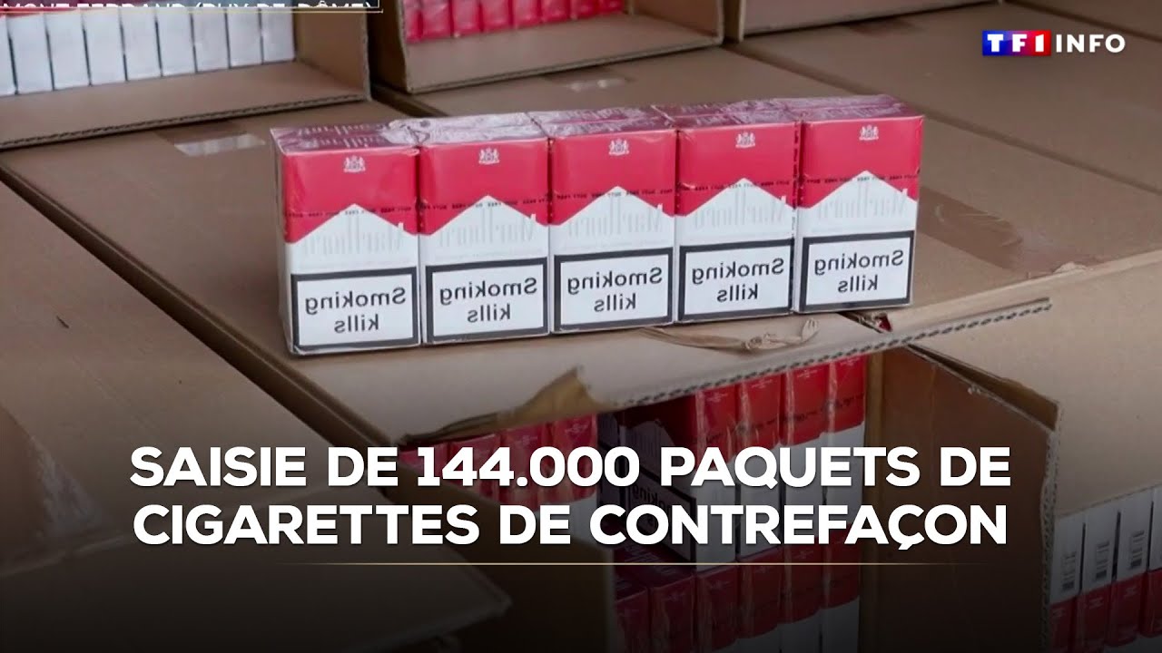 Saisie de 144.000 paquets de cigarettes de contrefaçon ｜TF1 INFO