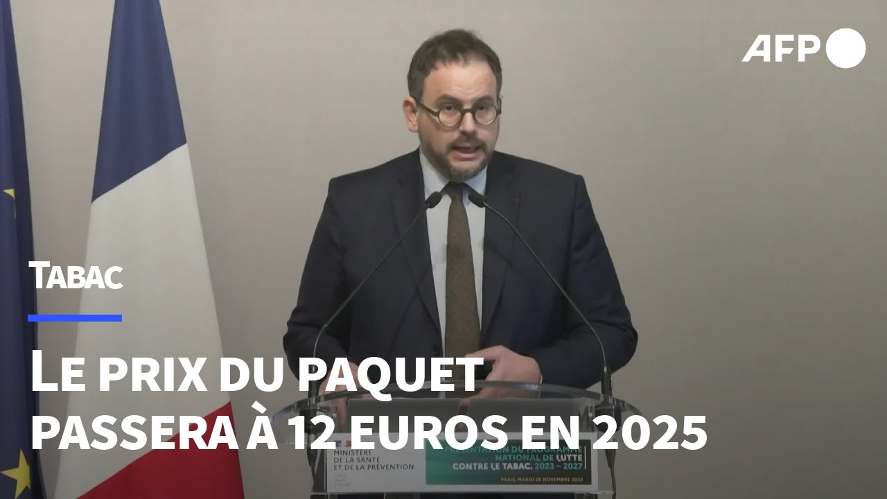 Tabac: le prix du paquet passera à 12 euros en 2025, 13 euros en 2026 (ministre) | AFP Extrait