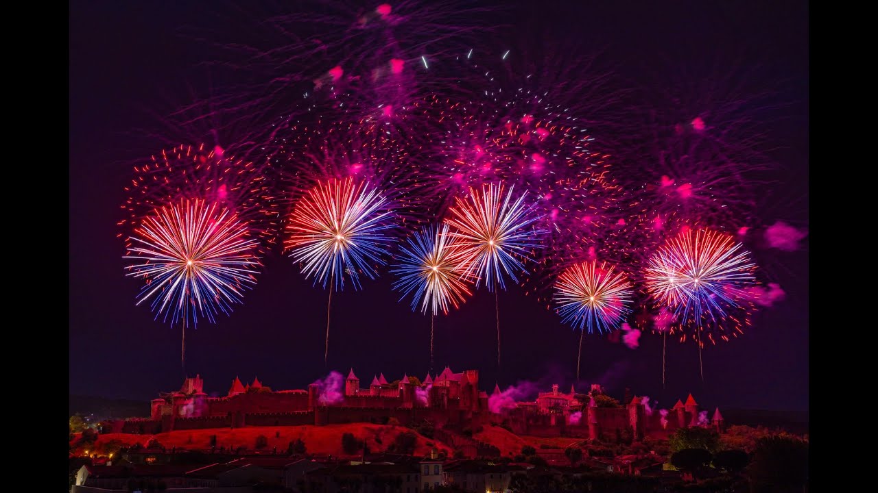 [4k] Feu D'artifice Complet Carcassonne 2025  🎆