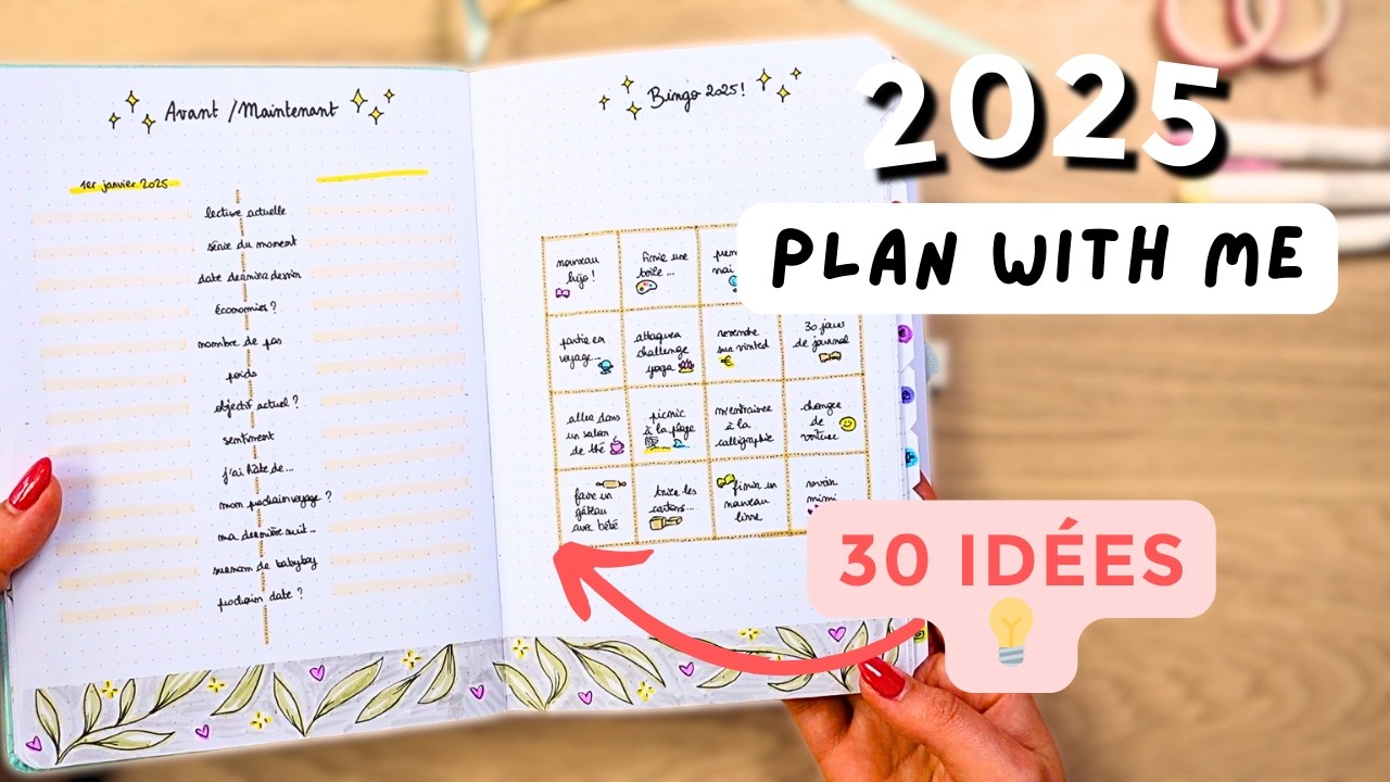 Bullet journal 2025 : 30 idées de pages pour t'organiser et atteindre tes objectifs (et c'est joli)