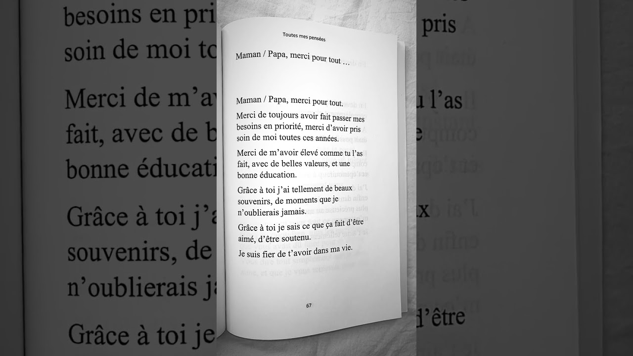 Maman / Papa merci pour tout …