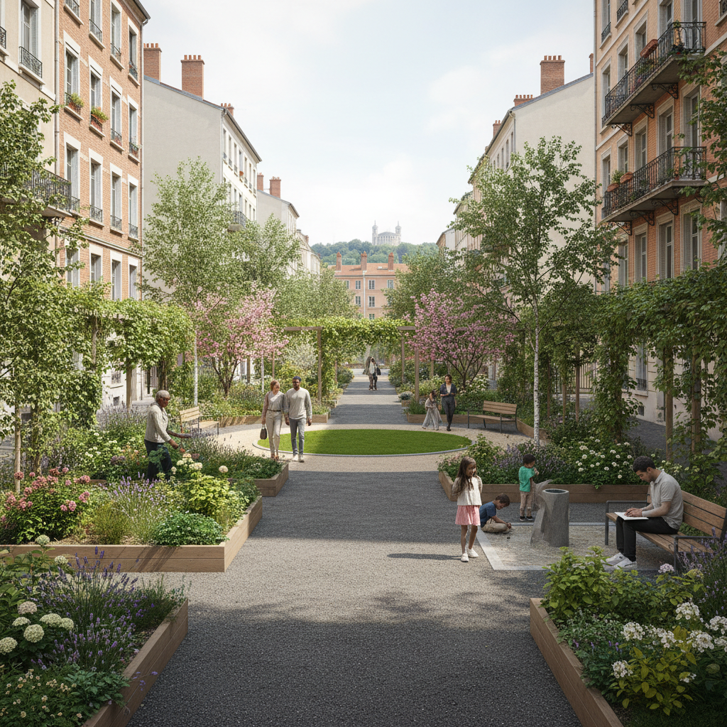 découvrez la transformation impressionnante d'un ancien parking lyonnais en une oasis verte, symbole d'un changement urbain durable et inspirant.