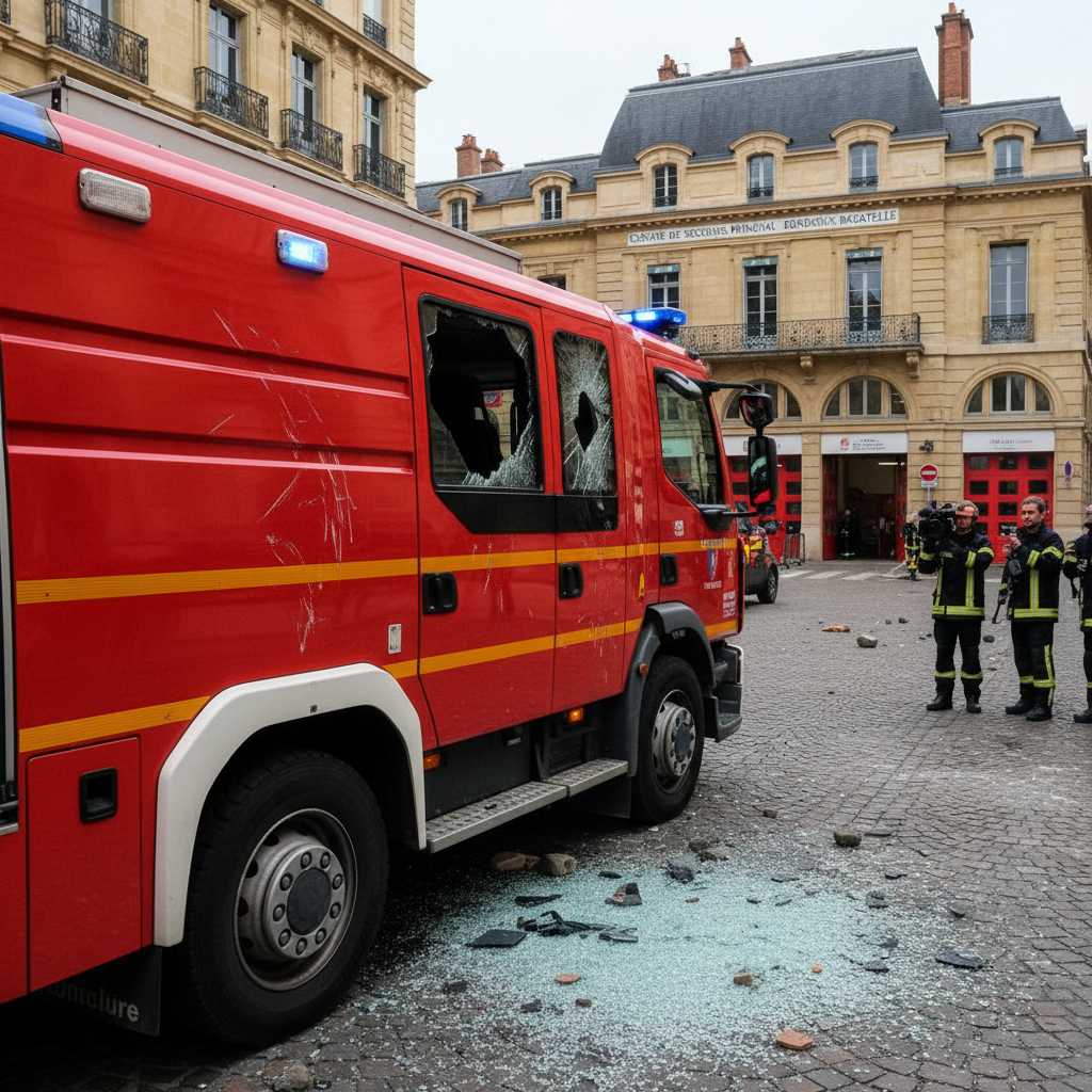 à bordeaux, une voiture de pompiers a été prise pour cible par des jets de pierres, blessant la conductrice. découvrez les détails de cet incident préoccupant.