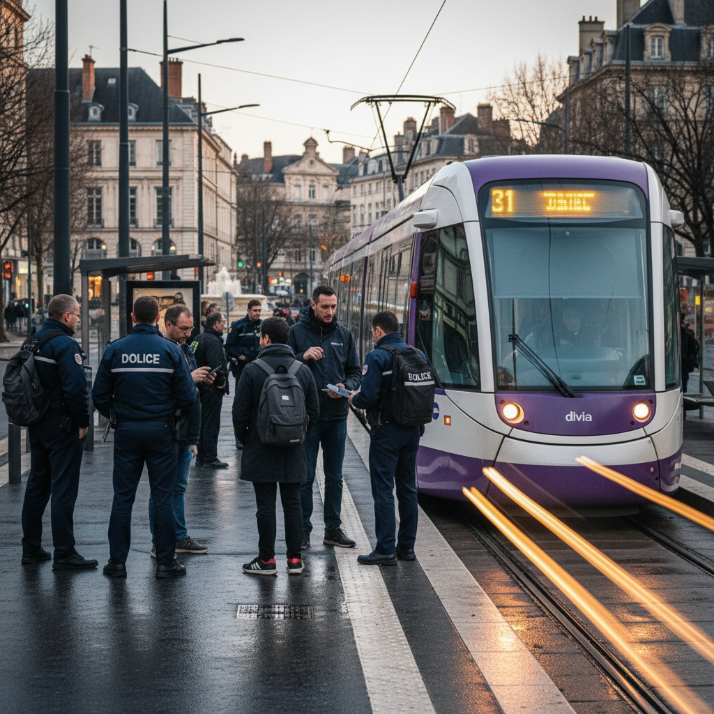 à dijon, une opération de sécurisation du tramway a été menée avec succès, aboutissant à plusieurs arrestations, dont des personnes accusées de transport de stupéfiants.