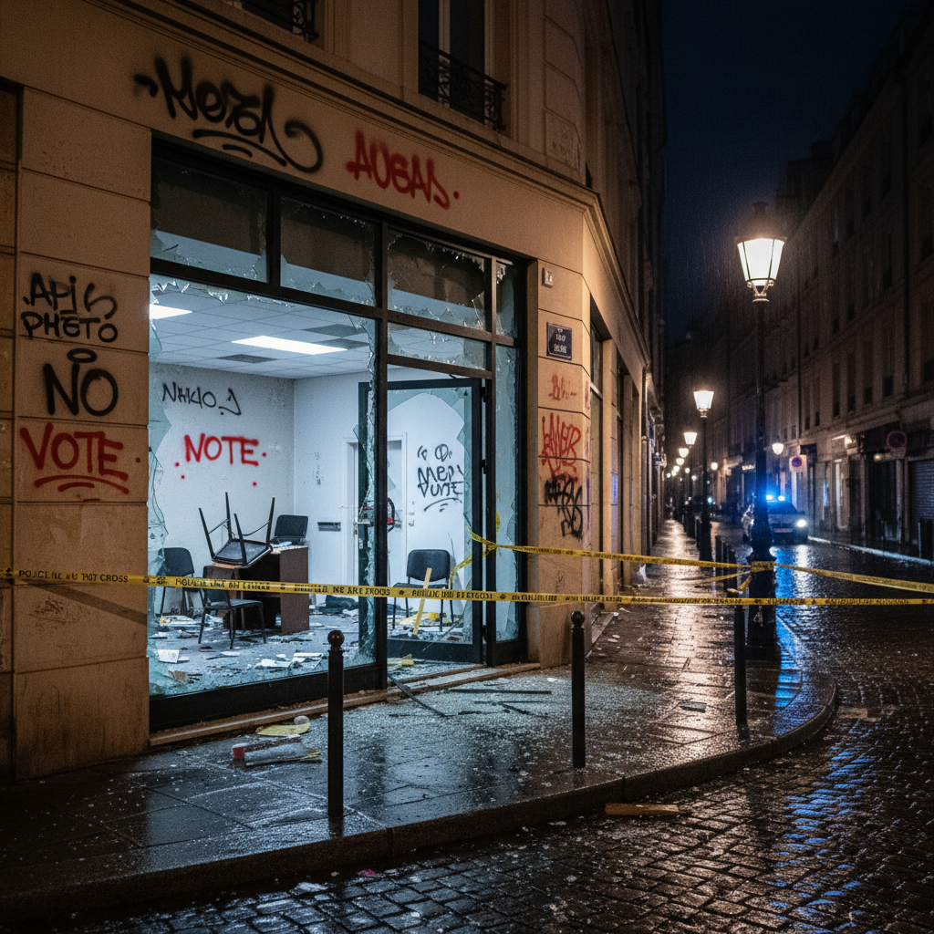 le siège de campagne de louis delemer, candidat lr aux municipales de lille, a été la cible d'actes de vandalisme. découvrez les détails de cet incident qui perturbe la campagne locale.