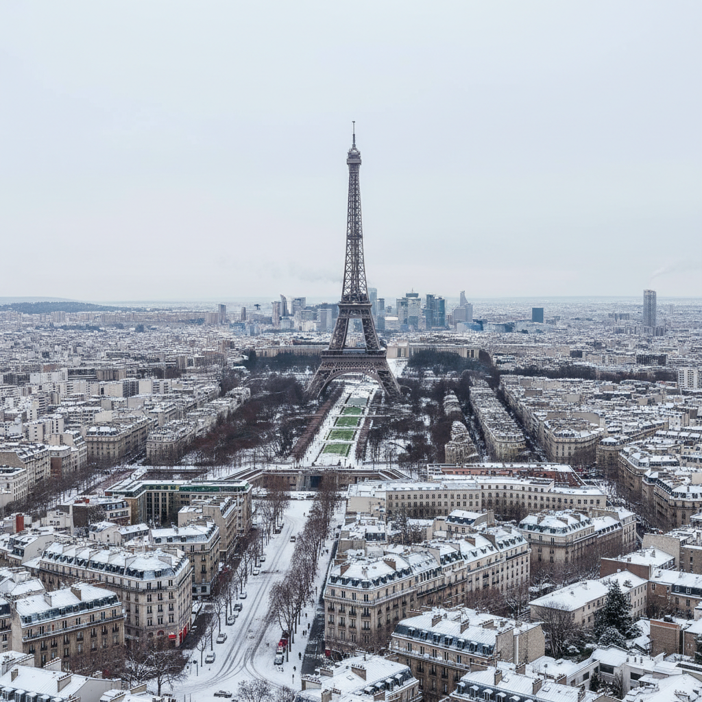 découvrez paris et ses environs sous un manteau blanc, où la magie de la neige transforme la ville en un paysage féerique et apaisant.