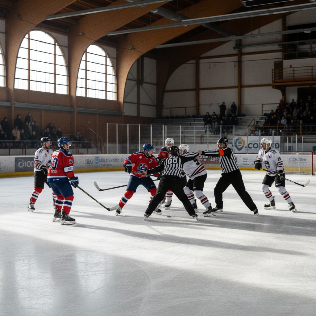 hockey sur glace : suite à une bagarre générale entre grenoble et angers, deux joueurs des brûleurs de loups sont suspendus, tandis que le gardien des ducs est relaxé.
