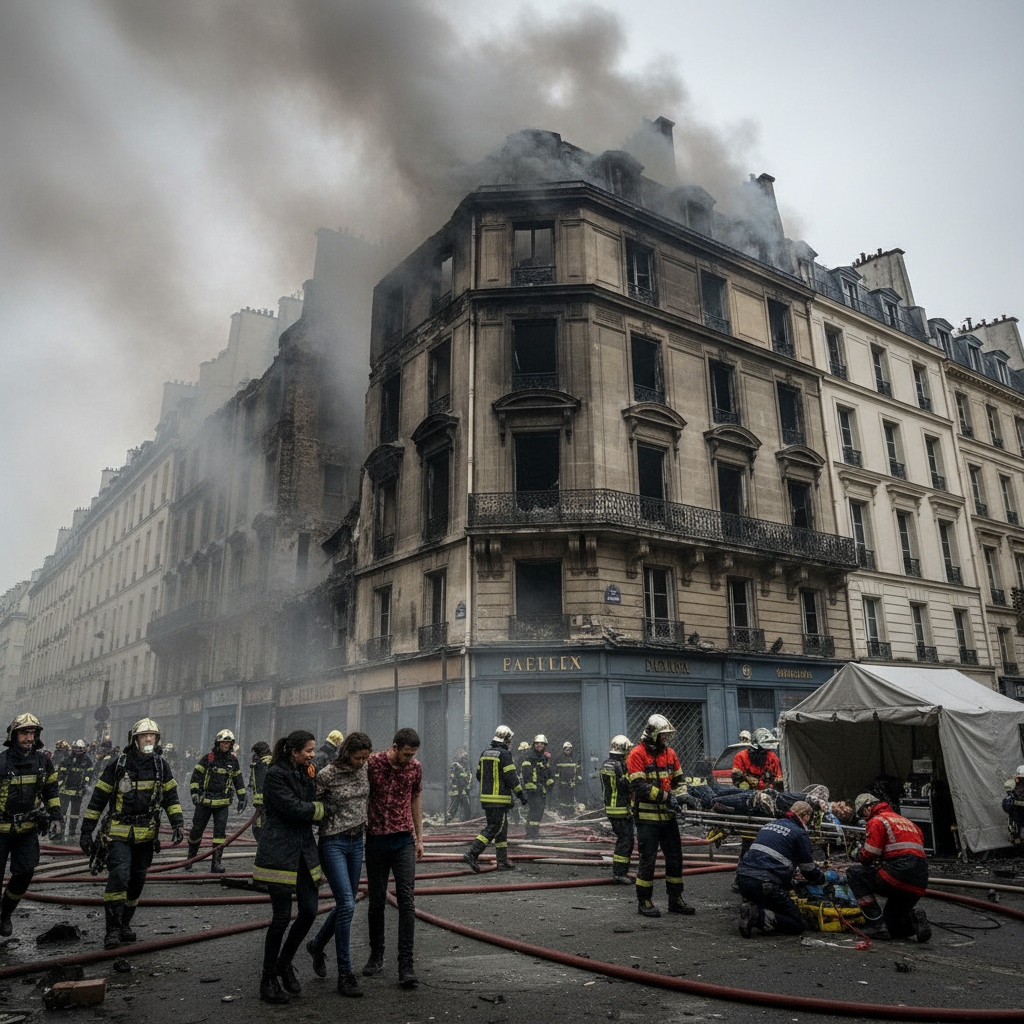 un incendie dévastateur à paris a fait quatre blessés, dont une personne dans un état critique. découvrez les détails de cet événement dramatique.