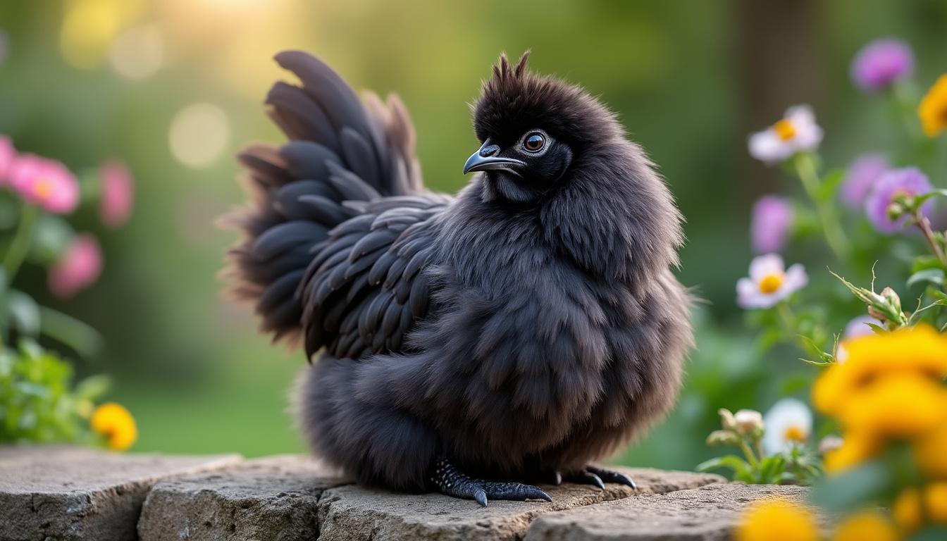 découvrez la poule nègre soie, une race au plumage soyeux et à la personnalité douce et unique. apprenez tout sur son apparence étonnante et son comportement attachant.