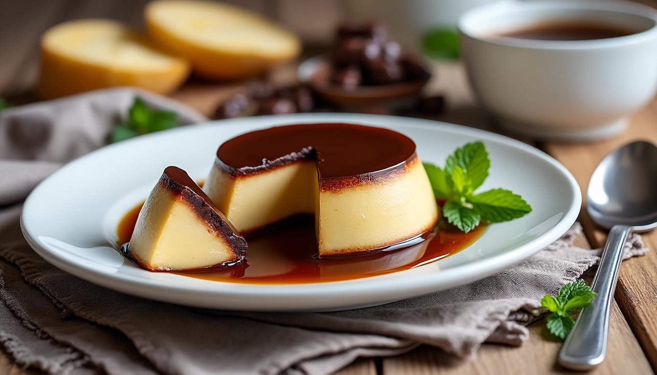 découvrez notre recette facile et rapide du flan au chocolat maison, un dessert délicieux et onctueux à préparer en quelques minutes.